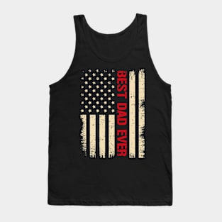 Best Dad Ever with US American Flag Father's Day Tank Top